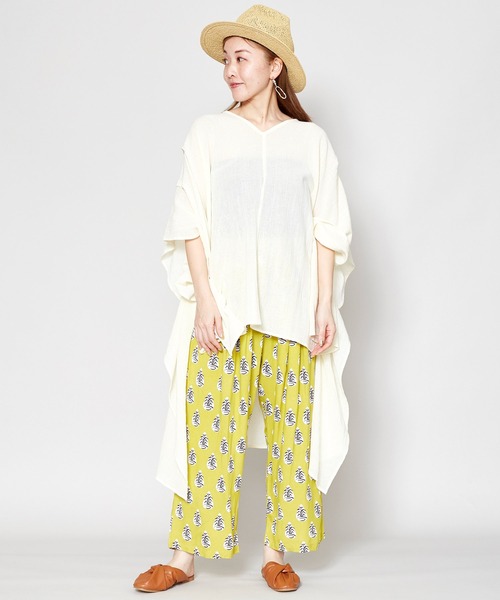 チャイハネ（チャイハネ）の「【チャイハネ】プエブロワイドパンツ（その他パンツ・レディース・ホワイト/ブラック/イエロー/ブラウン/ブルー・FREE）」の13枚目の写真