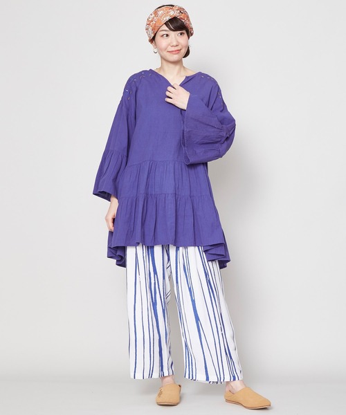 チャイハネ（チャイハネ）の「【チャイハネ】プエブロワイドパンツ（その他パンツ・レディース・ホワイト/ブラック/イエロー/ブラウン/ブルー・FREE）」の15枚目の写真