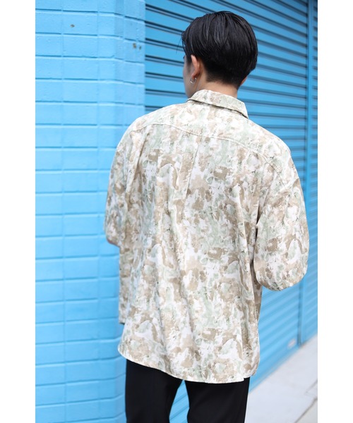 CREARE -LINO-（クレアーレリノ）の「総柄ビックシルエットシャツ<ユニセックス>（シャツ/ブラウス・メンズ・グリーン/ブルー・L/M）」の5枚目の写真