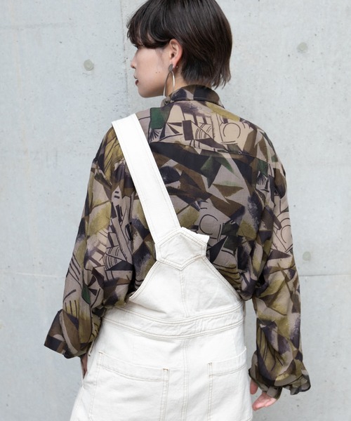 kutir(クティール)の「シアー柄シャツ(シャツ/ブラウス・レディース・ベージュ/ダークブルー/オレンジ・FREE)」の5枚目の写真