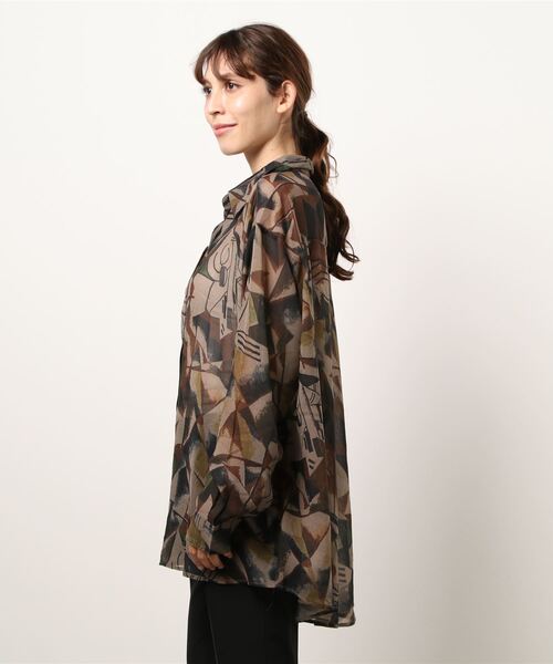 kutir(クティール)の「シアー柄シャツ(シャツ/ブラウス・レディース・ベージュ/ダークブルー/オレンジ・FREE)」の20枚目の写真