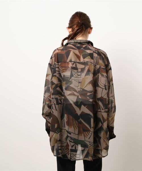 kutir(クティール)の「シアー柄シャツ(シャツ/ブラウス・レディース・ベージュ/ダークブルー/オレンジ・FREE)」の21枚目の写真