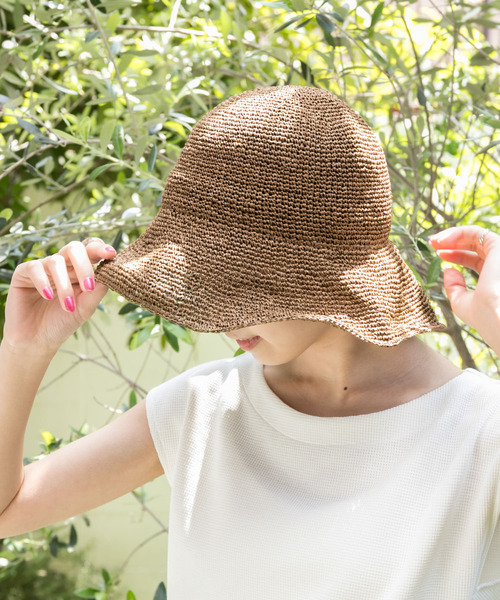 URBAN RESEARCH（アーバンリサーチ）の「細編みペーパーハット（ハット・レディース・ブラウン/オフホワイト/その他1/その他2/ナチュラル・-）」の9枚目の写真