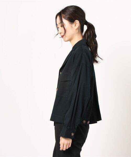 NANO universe（ナノユニバース）の「ミリタリーショートジャケット（ミリタリージャケット・レディース・ネイビー/カーキ/ベージュ・FREE）」の6枚目の写真