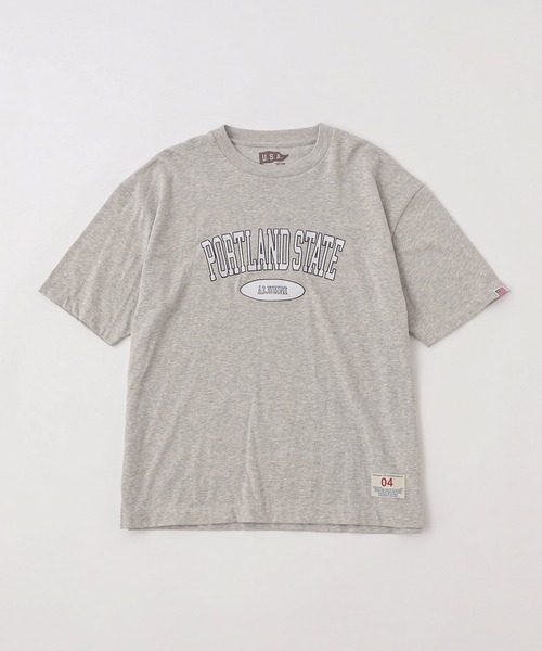 CIAOPANIC TYPY（チャオパニックティピー）の「USAコットンカレッジロゴ刺繍TEE（Tシャツ/カットソー・メンズ・グレー/オフホワイト/グリーン・MEDIUM/LARGE）」の15枚目の写真