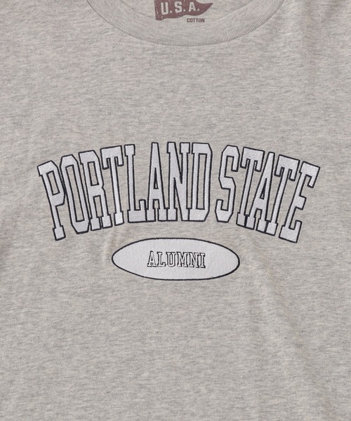 CIAOPANIC TYPY（チャオパニックティピー）の「USAコットンカレッジロゴ刺繍TEE（Tシャツ/カットソー・メンズ・グレー/オフホワイト/グリーン・MEDIUM/LARGE）」の11枚目の写真