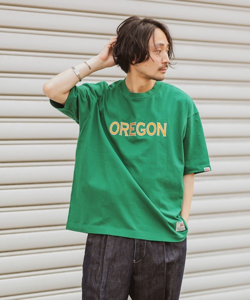 CIAOPANIC TYPY（チャオパニックティピー）の「USAコットンカレッジロゴ刺繍TEE（Tシャツ/カットソー・メンズ・グレー/オフホワイト/グリーン・MEDIUM/LARGE）」の20枚目の写真