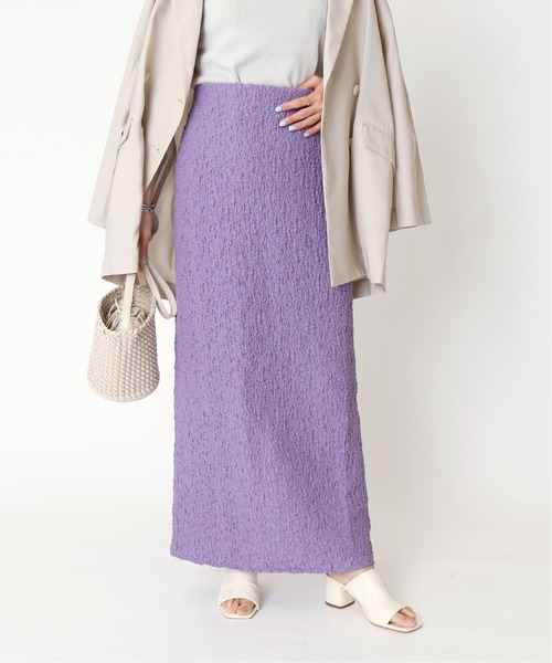 Simplicite(サンプリシテ)の「フクレシャーリングIラインスカート◆(スカート・レディース・ブラック/パープル/イエロー・FREE)」の3枚目の写真