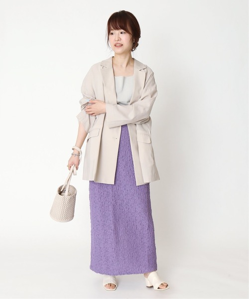 Simplicite(サンプリシテ)の「フクレシャーリングIラインスカート◆(スカート・レディース・ブラック/パープル/イエロー・FREE)」の5枚目の写真