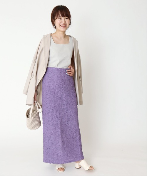 Simplicite(サンプリシテ)の「フクレシャーリングIラインスカート◆(スカート・レディース・ブラック/パープル/イエロー・FREE)」の10枚目の写真