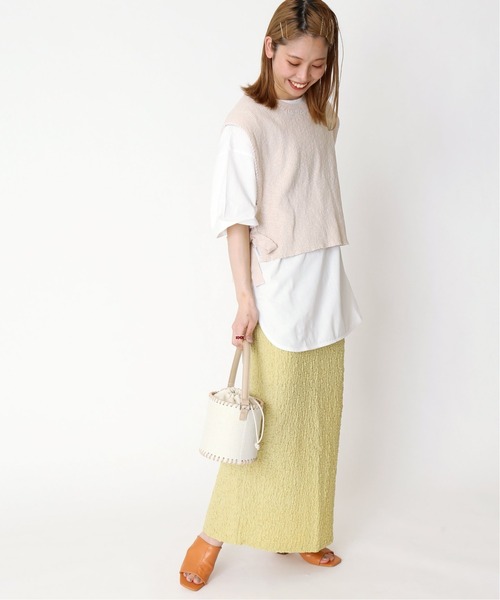 Simplicite(サンプリシテ)の「フクレシャーリングIラインスカート◆(スカート・レディース・ブラック/パープル/イエロー・FREE)」の18枚目の写真