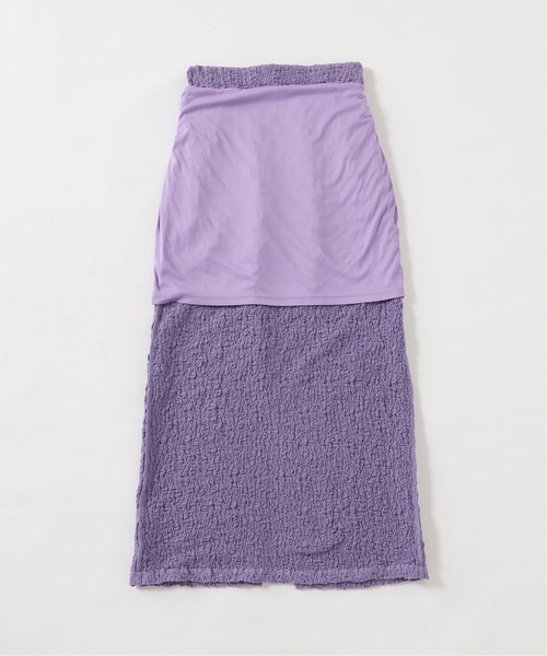 Simplicite(サンプリシテ)の「フクレシャーリングIラインスカート◆(スカート・レディース・ブラック/パープル/イエロー・FREE)」の8枚目の写真
