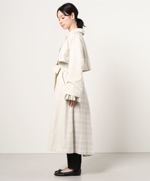 AS KNOW AS PINKY（アズノゥアズピンキー）の「チェックプリーツトレンチ（トレンチコート・レディース・ベージュ/オフホワイト・FREE）」の22枚目の写真