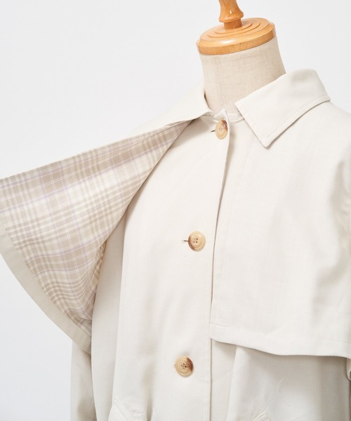 AS KNOW AS PINKY（アズノゥアズピンキー）の「チェックプリーツトレンチ（トレンチコート・レディース・ベージュ/オフホワイト・FREE）」の9枚目の写真