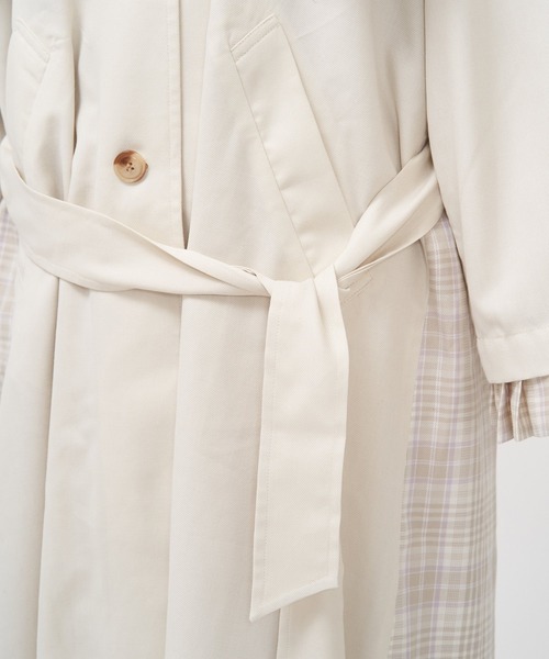 AS KNOW AS PINKY（アズノゥアズピンキー）の「チェックプリーツトレンチ（トレンチコート・レディース・ベージュ/オフホワイト・FREE）」の11枚目の写真