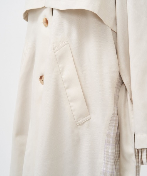 AS KNOW AS PINKY（アズノゥアズピンキー）の「チェックプリーツトレンチ（トレンチコート・レディース・ベージュ/オフホワイト・FREE）」の14枚目の写真