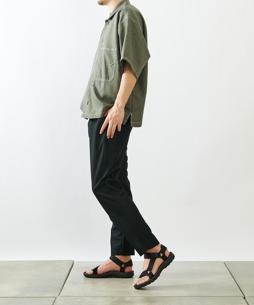 COLONY 2139（コロニートゥーワンスリーナイン）の「ポリトロステッチ配色ポケットBIG半袖シャツ/オーバーサイズ半袖シャツ(セットアップ可)（シャツ/ブラウス・メンズ・グレー/ブラック/カーキ・MEDIUM/LARGE）」の17枚目の写真