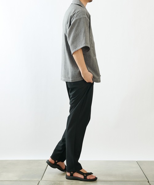 COLONY 2139（コロニートゥーワンスリーナイン）の「ポリトロステッチ配色ポケットBIG半袖シャツ/オーバーサイズ半袖シャツ(セットアップ可)（シャツ/ブラウス・メンズ・グレー/ブラック/カーキ・MEDIUM/LARGE）」の8枚目の写真