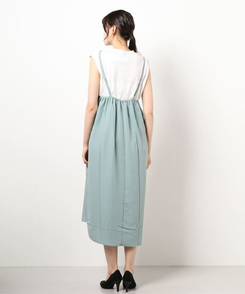 ehka sopo（エヘカソポ）の「無地Tシャツ付き柄キャミワンピースセット（ワンピース・レディース・サックスブルー/ブラウン/ミント・ﾌﾘ-）」の4枚目の写真