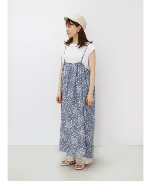 ehka sopo（エヘカソポ）の「無地Tシャツ付き柄キャミワンピースセット（ワンピース・レディース・サックスブルー/ブラウン/ミント・ﾌﾘ-）」の10枚目の写真