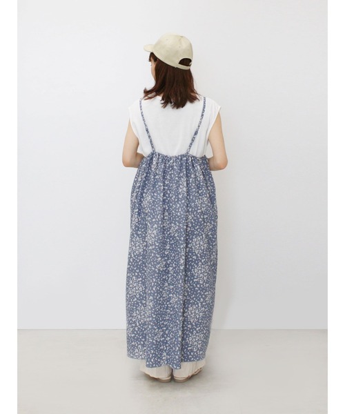 ehka sopo（エヘカソポ）の「無地Tシャツ付き柄キャミワンピースセット（ワンピース・レディース・サックスブルー/ブラウン/ミント・ﾌﾘ-）」の12枚目の写真