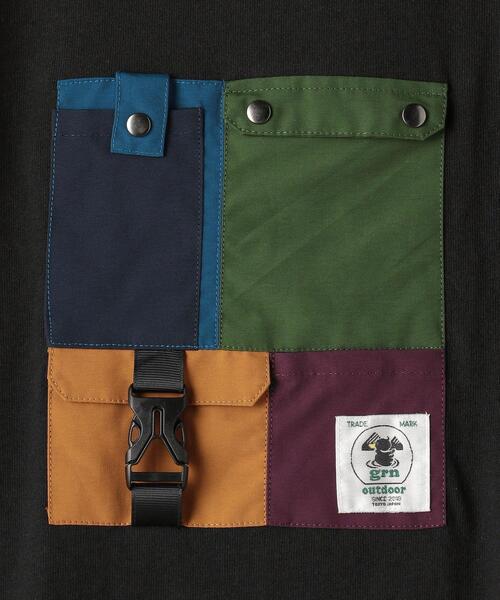 grn(ジーアールエヌ)の「【ジュニア】〔別注〕TJ EX grn outdoor(ジーアールエヌ アウトドア)ポケットTEE / Tシャツ(Tシャツ/カットソー・キッズ・ホワイト/ブラック・L 155-165cm/M 145-155cm)」の7枚目の写真