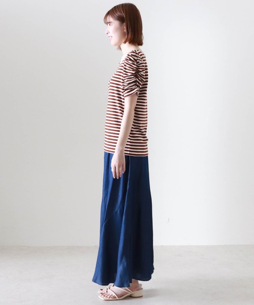 Cheek(チーク)の「パワショルボーダー半袖TOPS(Tシャツ/カットソー・レディース・ブラウン/ブラック×ホワイト/ネイビー×ホワイト・MEDIUM)」の21枚目の写真