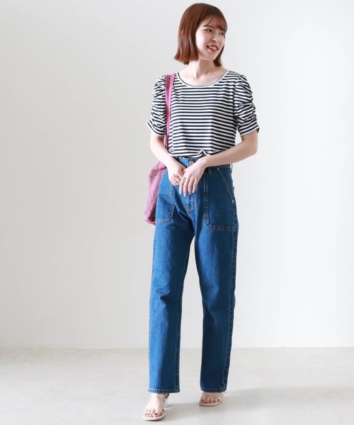 Cheek(チーク)の「パワショルボーダー半袖TOPS(Tシャツ/カットソー・レディース・ブラウン/ブラック×ホワイト/ネイビー×ホワイト・MEDIUM)」の20枚目の写真