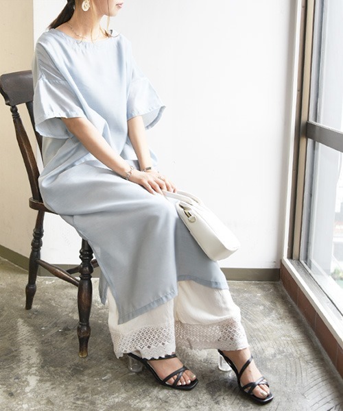 and it_(アンドイット)の「エミュラル emural 裾レースコットンリネンペチパンツ(その他パンツ・レディース・スモークグレー/アイボリー/ライトピンク/ブラック・M-L)」の7枚目の写真