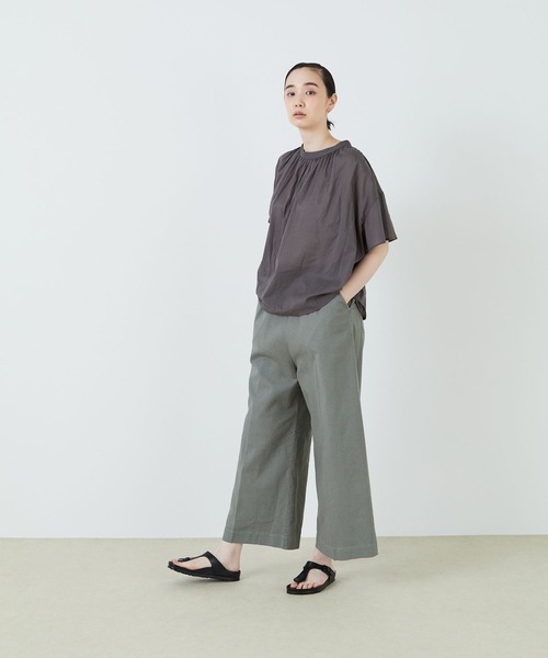 conges payes ADIEU TRISTESSE（コンジェ ペイエ アデュートリステス）の「センタープレスイージーパンツ（その他パンツ・レディース・ネイビー/ブラウン/ライトカーキ・38）」の6枚目の写真