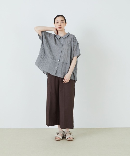 conges payes ADIEU TRISTESSE（コンジェ ペイエ アデュートリステス）の「センタープレスイージーパンツ（その他パンツ・レディース・ネイビー/ブラウン/ライトカーキ・38）」の5枚目の写真