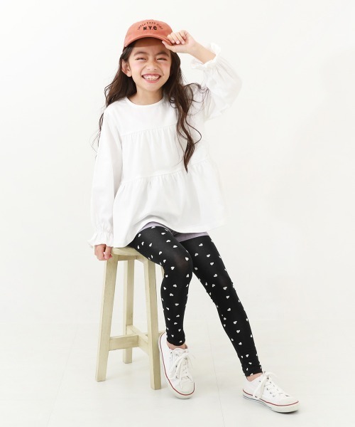 devirock(デビロック)の「10分丈天使のレギンス(レギンス/スパッツ・キッズ・ダークネイビー/ホワイト/ヘザーチャコール/杢グレー/ブラック系その他/ブラック×ホワイト/モカ/ブラック/ネイビー/アイボリー/パープル系・100cm/110cm/120cm/130cm/140cm/150cm/80cm/90cm/160cm)」の19枚目の写真