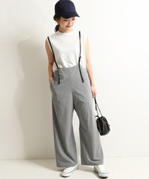 ワイドフレアサスペンダーパンツ【手洗い可能】◆