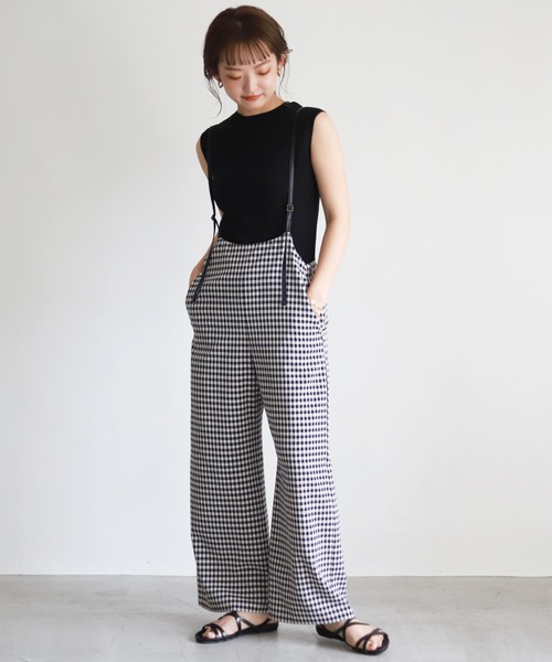 SLOBE IENA（スローブイエナ）の「ワイドフレアサスペンダーパンツ【手洗い可能】◆（その他パンツ・レディース・ブラック系その他/グレー系その他・FREE）」の11枚目の写真