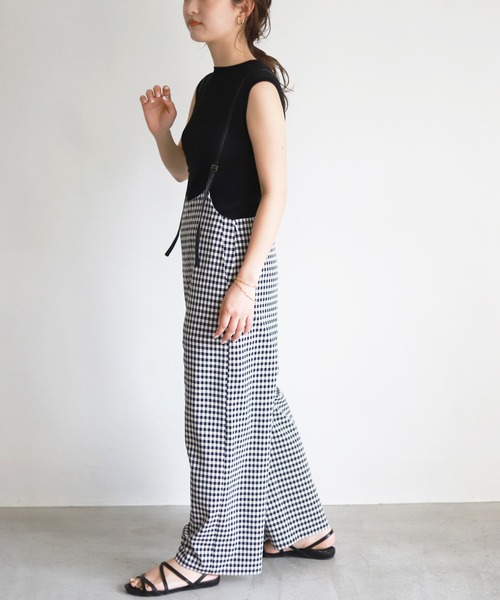 SLOBE IENA（スローブイエナ）の「ワイドフレアサスペンダーパンツ【手洗い可能】◆（その他パンツ・レディース・ブラック系その他/グレー系その他・FREE）」の9枚目の写真