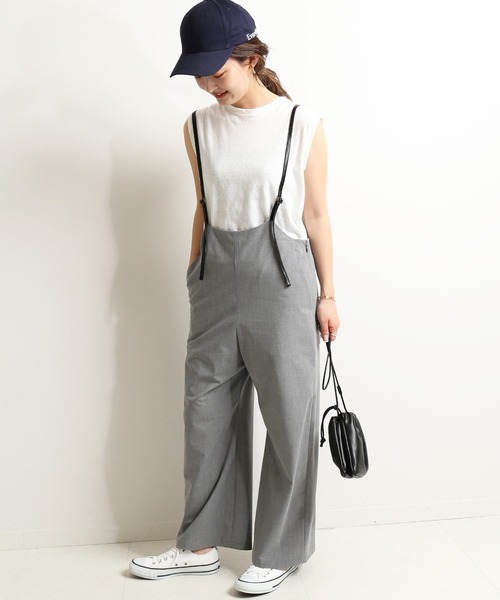 SLOBE IENA（スローブイエナ）の「ワイドフレアサスペンダーパンツ【手洗い可能】◆（その他パンツ・レディース・ブラック系その他/グレー系その他・FREE）」の22枚目の写真