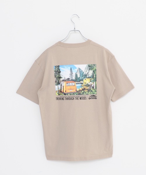 OUTDOOR PRODUCTS APPAREL(アウトドアプロダクツアパレル)の「USAコットン ヘビーウェイトグラフィックバックプリントTシャツ/ワンポイントブランドロゴ(Tシャツ/カットソー・メンズ・ホワイト/ブラック/ベージュ/ネイビー/カーキ/ホワイト系その他・MEDIUM/LARGE/X-LARGE)」の4枚目の写真