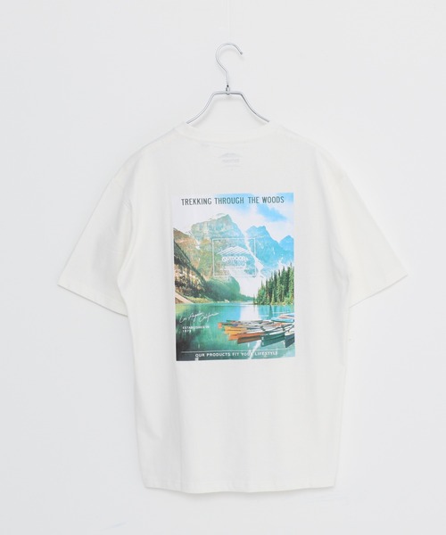 OUTDOOR PRODUCTS APPAREL(アウトドアプロダクツアパレル)の「USAコットン ヘビーウェイトグラフィックバックプリントTシャツ/ワンポイントブランドロゴ(Tシャツ/カットソー・メンズ・ホワイト/ブラック/ベージュ/ネイビー/カーキ/ホワイト系その他・MEDIUM/LARGE/X-LARGE)」の3枚目の写真