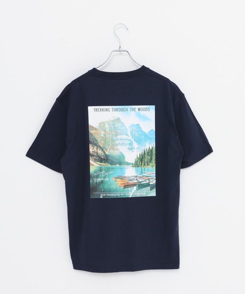 OUTDOOR PRODUCTS APPAREL(アウトドアプロダクツアパレル)の「USAコットン ヘビーウェイトグラフィックバックプリントTシャツ/ワンポイントブランドロゴ(Tシャツ/カットソー・メンズ・ホワイト/ブラック/ベージュ/ネイビー/カーキ/ホワイト系その他・MEDIUM/LARGE/X-LARGE)」の6枚目の写真