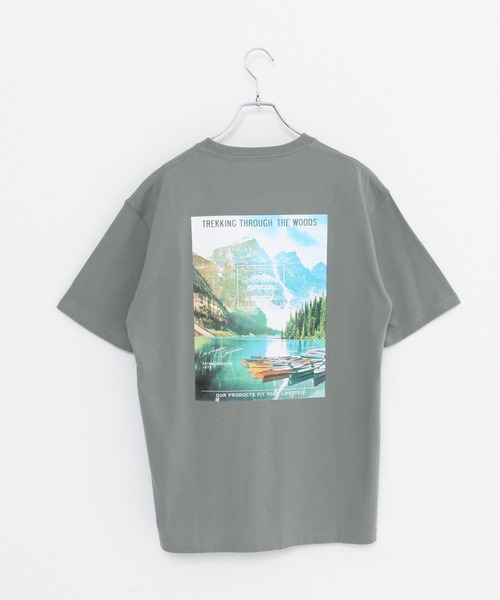 OUTDOOR PRODUCTS APPAREL(アウトドアプロダクツアパレル)の「USAコットン ヘビーウェイトグラフィックバックプリントTシャツ/ワンポイントブランドロゴ(Tシャツ/カットソー・メンズ・ホワイト/ブラック/ベージュ/ネイビー/カーキ/ホワイト系その他・MEDIUM/LARGE/X-LARGE)」の5枚目の写真