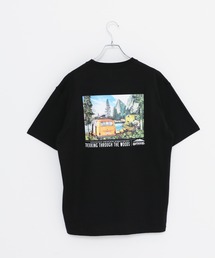 USAコットン ヘビーウェイトグラフィックバックプリントTシャツ/ワンポイントブランドロゴ