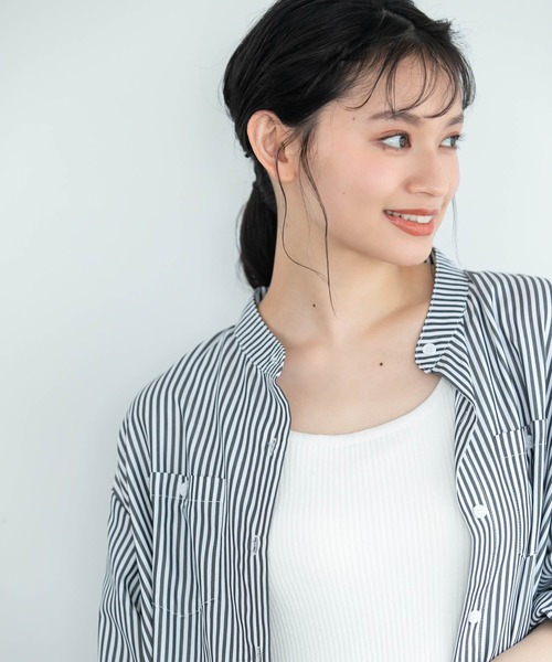 Edit Sheen(エディットシーン)の「シーズンレスストライプワンピース(シャツワンピース・レディース・ネイビー/グレー・FREE)」の18枚目の写真