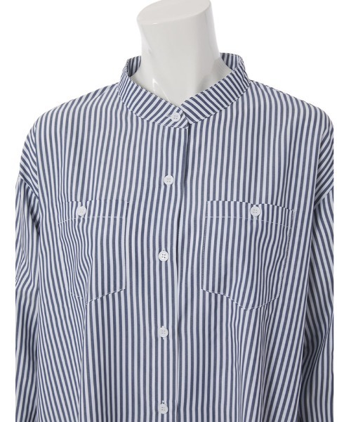 Edit Sheen(エディットシーン)の「シーズンレスストライプワンピース(シャツワンピース・レディース・ネイビー/グレー・FREE)」の6枚目の写真