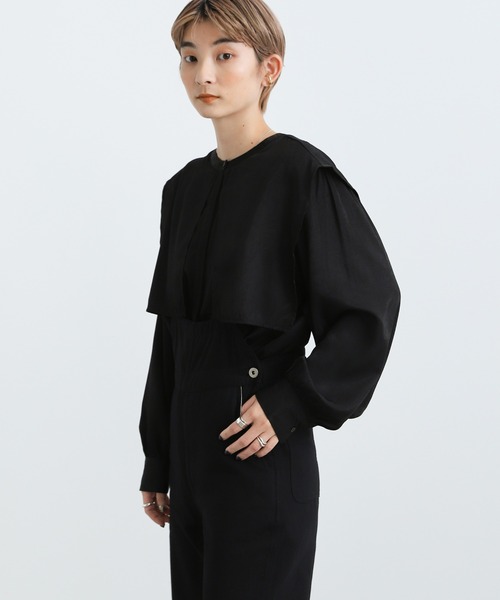 2021 AW スタンドネックケープカラーブラウス（シャツ/ブラウス