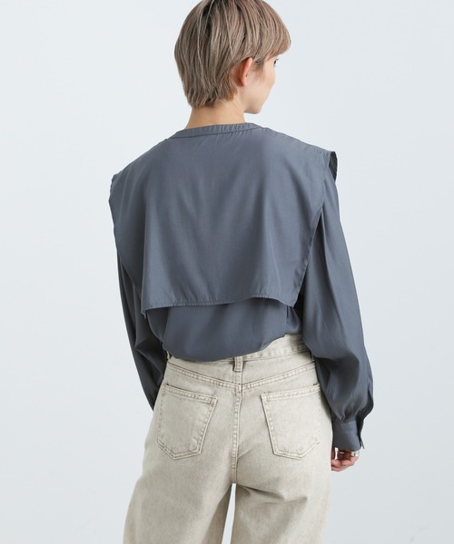 select MOCA(セレクトモカ)の「2021 AW スタンドネックケープカラーブラウス(シャツ/ブラウス・レディース・ホワイト/ブラック/ブルーグレー・FREE)」の20枚目の写真