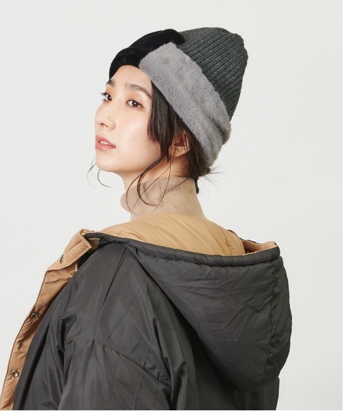 CONVERSE(コンバース)の「CONVERSE FUR BLOCK KNIT WATCH(ニットキャップ/ビーニー・レディース・ホワイト/ブラック/ミント・FREE)」の11枚目の写真