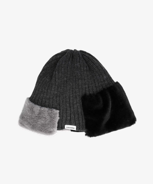 CONVERSE(コンバース)の「CONVERSE FUR BLOCK KNIT WATCH(ニットキャップ/ビーニー・レディース・ホワイト/ブラック/ミント・FREE)」の7枚目の写真