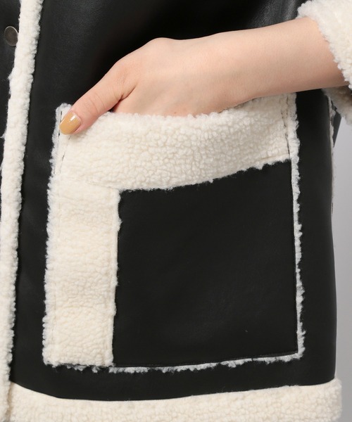 PAGEBOY（ページボーイ）の「フェイクレザーB-3ブルゾン（ブルゾン・レディース・ブラック/ブラウン系その他/グレイッシュベージュ・FREE）」の8枚目の写真