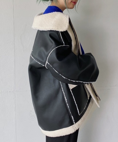 PAGEBOY（ページボーイ）の「フェイクレザーB-3ブルゾン（ブルゾン・レディース・ブラック/ブラウン系その他/グレイッシュベージュ・FREE）」の15枚目の写真