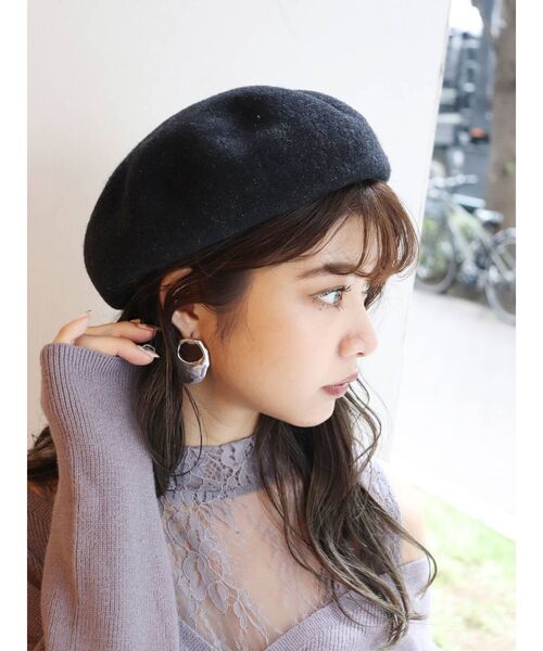 MURUA（ムルーア）の「フェルトバスクベレー（ハット・レディース・ブラック/ブラウン・FREE）」の2枚目の写真